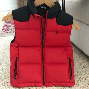 Polo red and black puffer vest